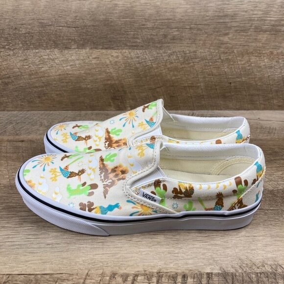 VANS Classic Slip On Get Outdoors Marshmallow Canvas Womens 8.5 Shoes NEW - Picture 6 of 10